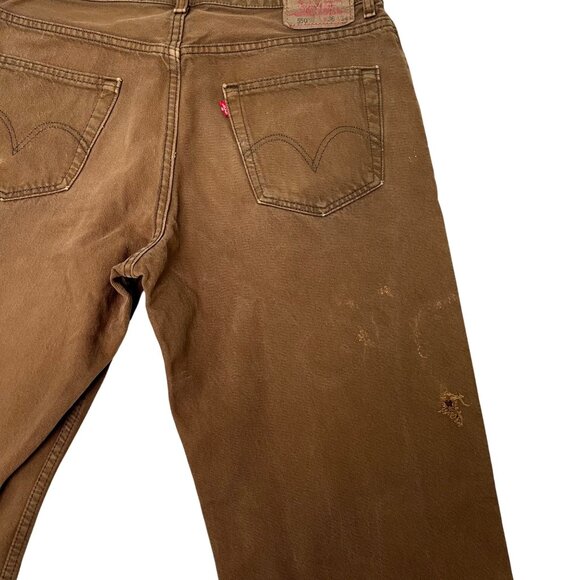 VTG Levis 550 Mens Relaxed Fit Brown Denim Jeans 34 X 32 Made USA 100% Cotton - Picture 6 of 11